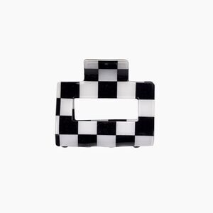 Black and White Checkered Hair Clip K19